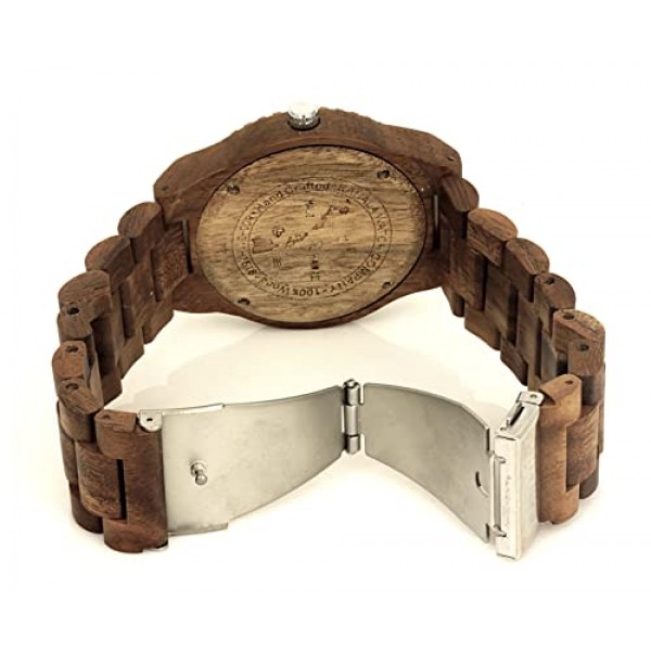 티크목으로 만든 훌라걸 수제 나무 시계 - Kahala #7T