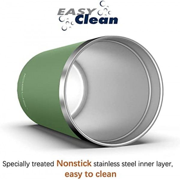 Ideus 20온스 텀블러, 물 튀김 방지 슬라이딩 뚜껑이 있는 여행용 커피 머그, 가정 및 사무실용 이중벽 스테인레스 스틸 진공 단열 커피 머그, 음료를 뜨겁게 또는 차갑