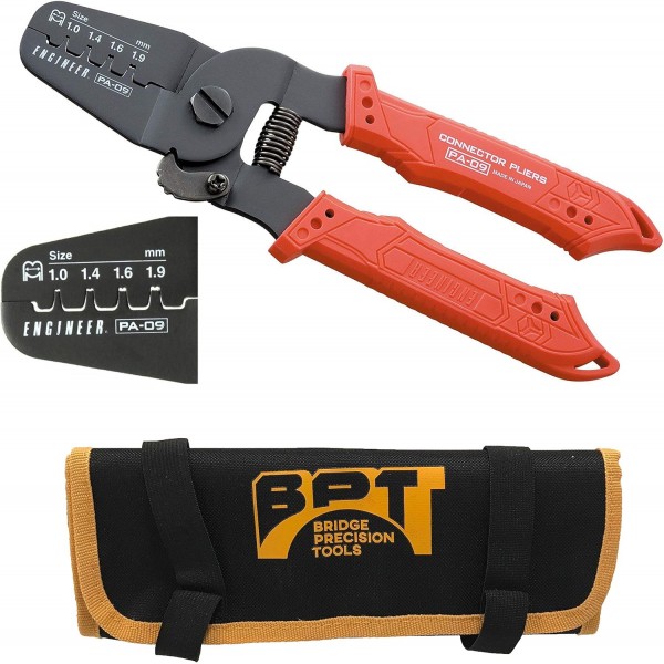 Engineers Precision Crimping Pliers PA-09 80개의 서로 다른 핀 및 D-Sub 커넥터 접점에 걸친 AWG32-AWG20 전선용 최고의 정밀 압착 도구, 내유성 그립(PA-09 + 무료 도구 파우치)