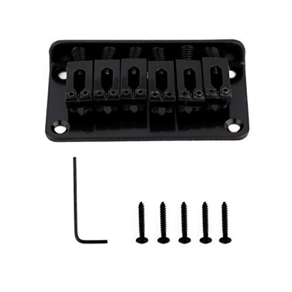 Metallor 탑 로드 기타 브리지 테일피스 고정 하드테일 안장 브리지 6현 펜더 Strat Tele 스타일 일렉트릭 기타 부품과 호환 가능 블랙.