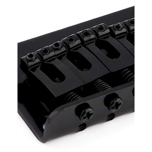 Metallor 탑 로드 기타 브리지 테일피스 고정 하드테일 안장 브리지 6현 펜더 Strat Tele 스타일 일렉트릭 기타 부품과 호환 가능 블랙.