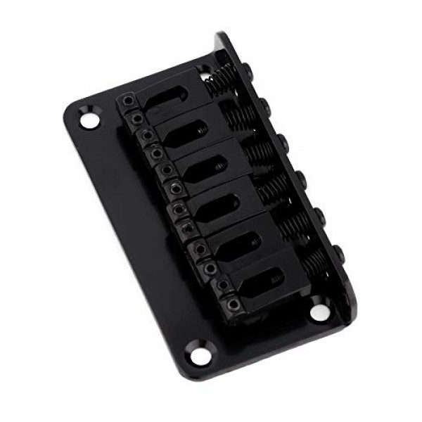 Metallor 탑 로드 기타 브리지 테일피스 고정 하드테일 안장 브리지 6현 펜더 Strat Tele 스타일 일렉트릭 기타 부품과 호환 가능 블랙.