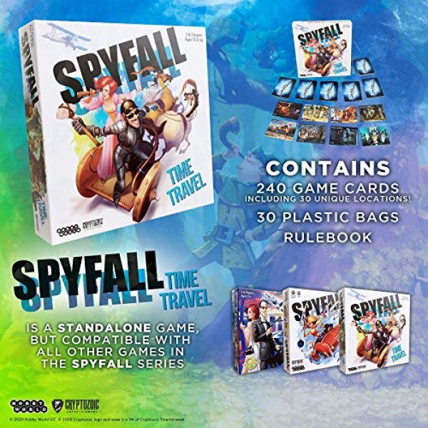 Spyfall 시간 여행 - 완벽한 파티 게임 - 과거와 미래로 가서 스파이를 찾으세요 - 2~8인용 - 청소년 및 성인을 위한 보드 게임 - 13세 이상
