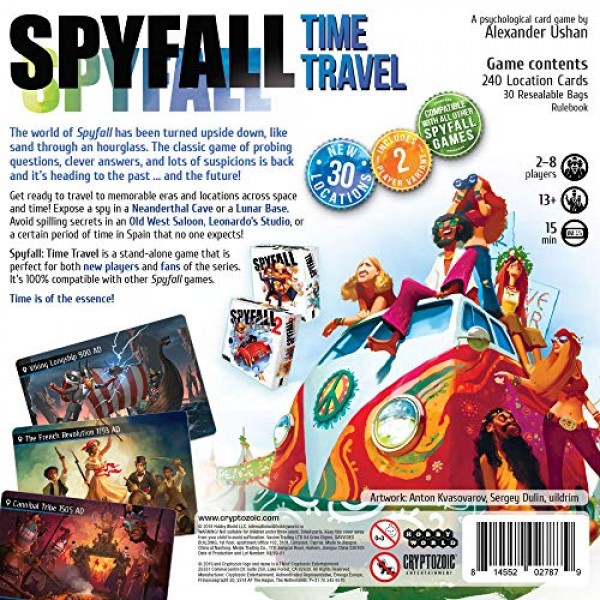 Spyfall 시간 여행 - 완벽한 파티 게임 - 과거와 미래로 가서 스파이를 찾으세요 - 2~8인용 - 청소년 및 성인을 위한 보드 게임 - 13세 이상