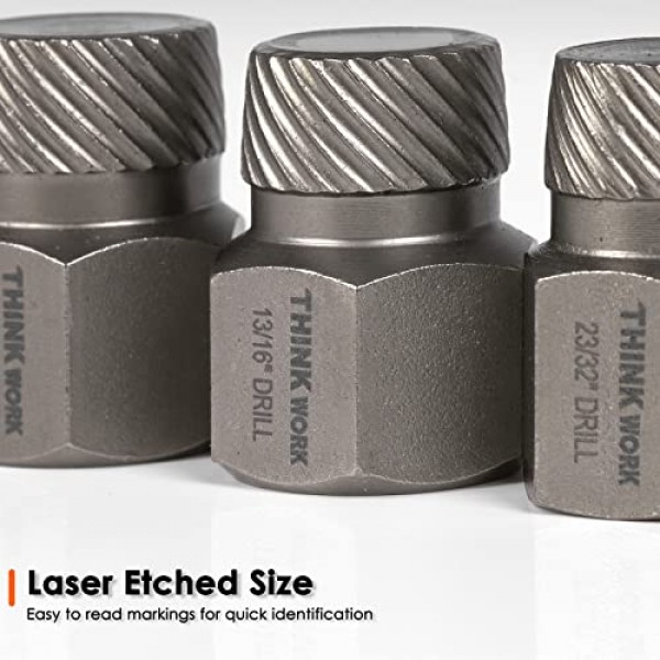 THINKWORK 나사 추출기 세트, 25피스 Easy Out 볼트 추출기 세트, 멀티 스플라인, 부러진 스터드, 볼트, 나사 제거용