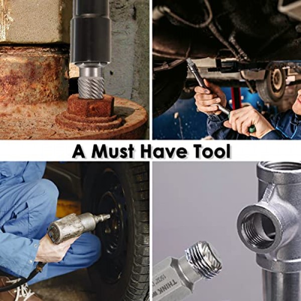 THINKWORK 나사 추출기 세트, 25피스 Easy Out 볼트 추출기 세트, 멀티 스플라인, 부러진 스터드, 볼트, 나사 제거용