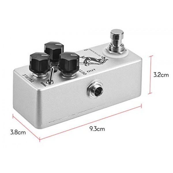 YMUZE Moskyaudio 미니 실버 말 효과 페달 일렉트릭 기타용 오버드라이브 페달