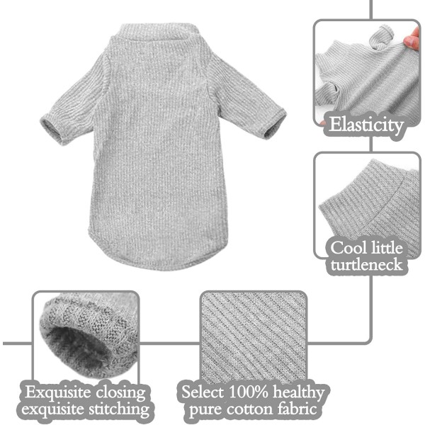 털이없는 고양이 조끼 터틀넥 통기성 사랑스러운 고양이 옷 스웨터 새끼 고양이 티셔츠 소매가있는 고양이 잠옷 점프 슈트 Sphynx Cornish Rex Devon Rex Peterbald S (2.2-4lbs) 그