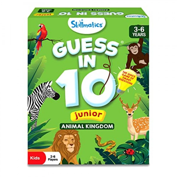 Skillmatics Guess in 10 Junior Animal Kingdom & Food We Eat Bundle, 재미있는 가족 게임, 3~6세