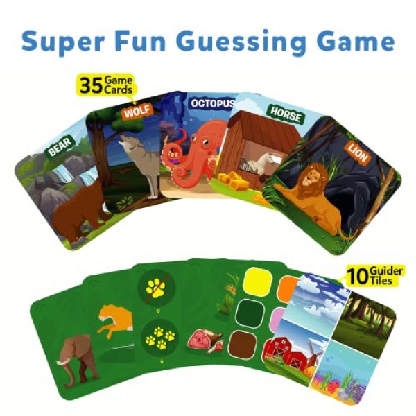Skillmatics Guess in 10 Junior Animal Kingdom & Food We Eat Bundle, 재미있는 가족 게임, 3~6세