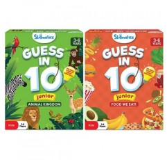 Skillmatics Guess in 10 Junior Animal Kingdom & Food We Eat Bundle, 재미있는 가족 게임, 3~6세