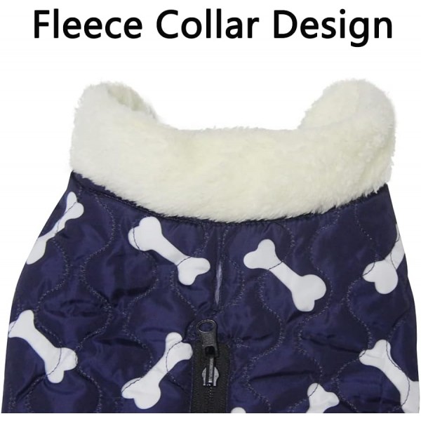 JoyDaog 양털 칼라 겨울용 포켓 방수 강아지 자켓이있는 대형 개를위한 따뜻한 개 코트 블루 XL XL 블루