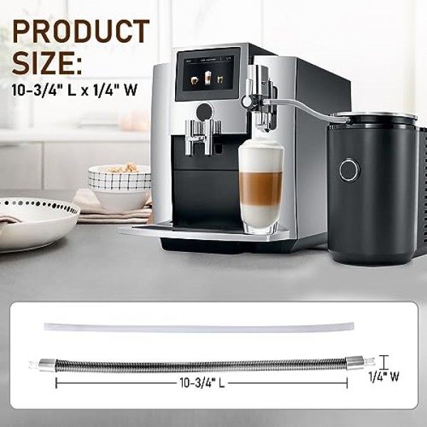 HP3 어댑터가 있는 스테인레스 스틸 밀크 파이프 케이스, jura와 호환 가능 다음 커피 머신 모델: Z8, Z6, J6, S8, S80, E8, E8 Chrome, GIGA X8cG2 / X8G2, GIGA X3cG2 / X3G2, X8, X10, WE8