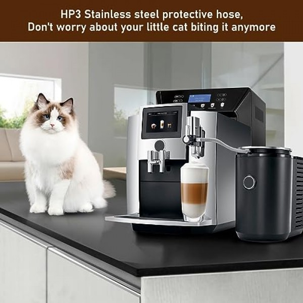 HP3 어댑터가 있는 스테인레스 스틸 밀크 파이프 케이스, jura와 호환 가능 다음 커피 머신 모델: Z8, Z6, J6, S8, S80, E8, E8 Chrome, GIGA X8cG2 / X8G2, GIGA X3cG2 / X3G2, X8, X10, WE8