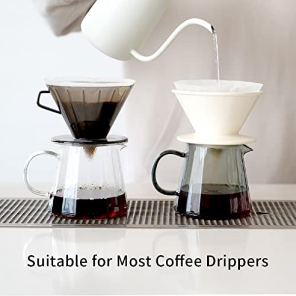 Watchget 유리 커피 Carafe 500ml 커피 서버 위에 부어 내열성 붕규산 유리 커피 포트 메이커 17oz Clear