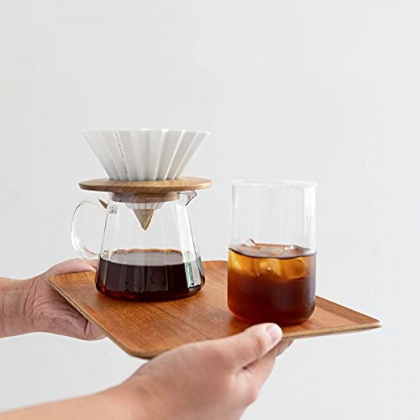 Watchget 유리 커피 Carafe 500ml 커피 서버 위에 부어 내열성 붕규산 유리 커피 포트 메이커 17oz Clear