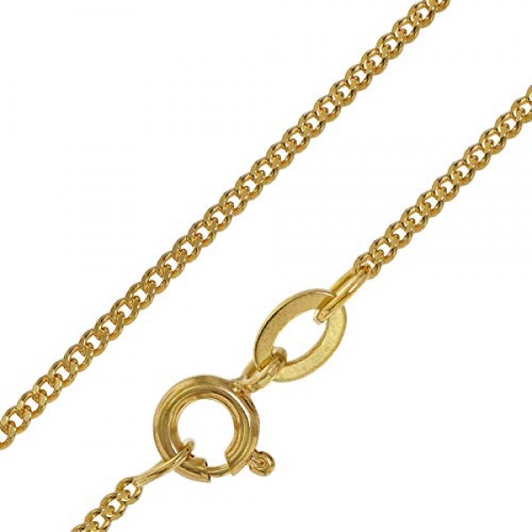 Trendor Gold Cross 585 남성용 및 여성용 40cm 금도금 체인, 골드 펜던트, 진짜 금으로 만든 크로스 펜던트, 선물 아이디어, 지르코니아 35799, 큐빅 지르코니아 골드, 큐빅 지