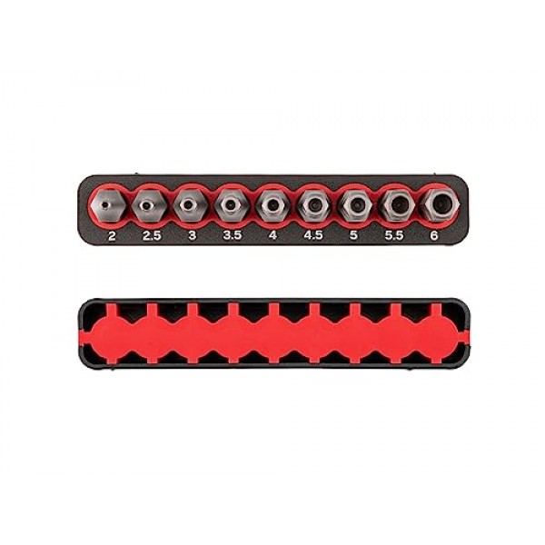 TEKTON 1/4인치 미터법 보안 육각 비트 세트, 레일 포함, 9피스(2-6mm) | DZX93004