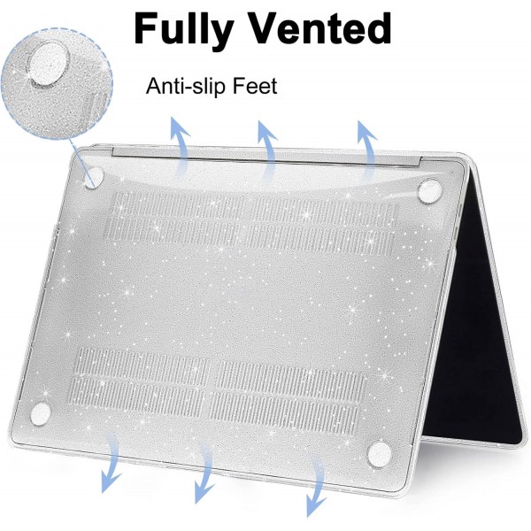 MacBook Air 13.6 인치 2023 2022 M2 A2681과 호환되는 ZAOJUP 케이스, Liquid Retina 디스플레이 터치 ID, 반짝이는 플라스틱 하드 쉘 케이스 + MacBook Air M2 케이스용 키보드 커버, 글리
