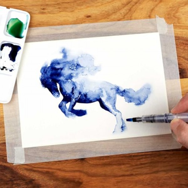 aquapens 그림용 워터 브러쉬 펜 - 6팩 - 6가지 펜촉이 있는 워터 드로잉 브러쉬 펜 - 예술가용 휴대용 수채화 브러쉬 펜 - 어린이 및 성인용 워터 브러쉬 펜