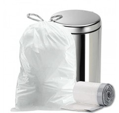 Plasticplace 8갤런 쓰레기 봉투 â”‚ 0.7mil â”‚ 흰색 졸라매는 끈 쓰레기통 라이너 â”‚200개(1팩)