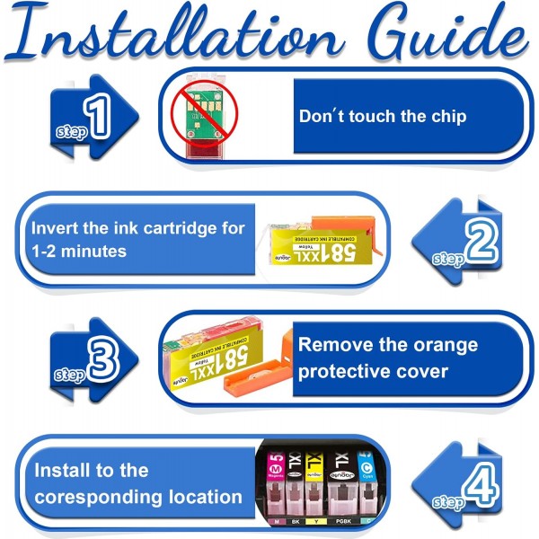 Jagute 580xl 581xl PGI-580XXL CLI-581XXL 580 581 호환 Canon PGI-580 CLI-581 PGI-580XL CLI-581XL 잉크 카트리지 Canon Pixma TS705 TS6350 TR7550 TR8550TS 용 1 Pack2 Pack2 TS705 TS6350 TR7550 TR8550TS