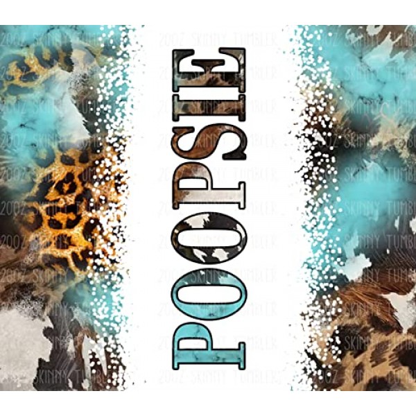 Poopsie 소가죽 보석과 표범, Poopsie 스키니 텀블러 소가죽 디스트레스드 텀블러, 웨스턴 텀블러 20Oz 스키니 텀블러, 아버지의 날, 생일, 크리스마스를 위한 Poopsie