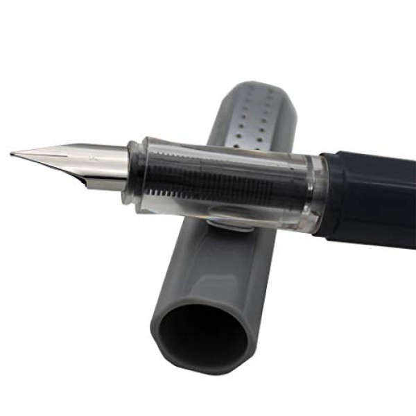 5 PCS Jinhao 248 만년필 Fine Nib 5색 세트(리필 가능 변환기 포함, 어두운 색상)