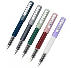 5 PCS Jinhao 248 만년필 Fine Nib 5색 세트(리필 가능 변환기 포함, 어두운 색상)