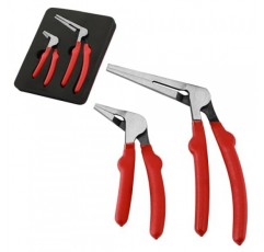 AIRTOON 2PC 키위 구부러진 머리 바늘 코 펜치, 각진 머리 바늘 코 키위 펜치, 6인치 및 8인치, 이중 주입 핸들, 좁은 공간 접근을 위한 구부러진 머리 디자인