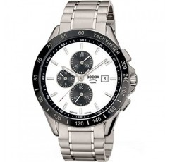 보치아 남성용 크로노그래프 쿼츠 시계, 티타늄 스트랩 3751-03, 브레이슬릿