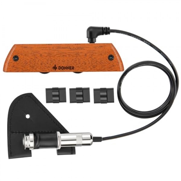 Donner 어쿠스틱 기타 픽업, DSS-6 기타 픽업 험버커 볼륨 톤 조절 기능이 있는 패시브 마호가니 사운드홀 픽업, 3.8 ~ 3.94 사운드홀 직경에 적합