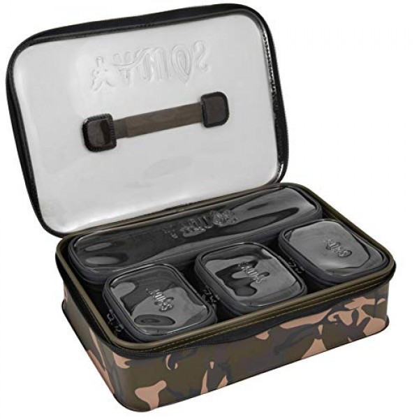 Fox Aquos Camolite 액세서리 가방 시스템 37 x 26 x 7 cm - 잉어 낚시용 낚시 가방, 잉어 액세서리용 가방 시스템, 태클 가방, 액세서리 가방, 위장