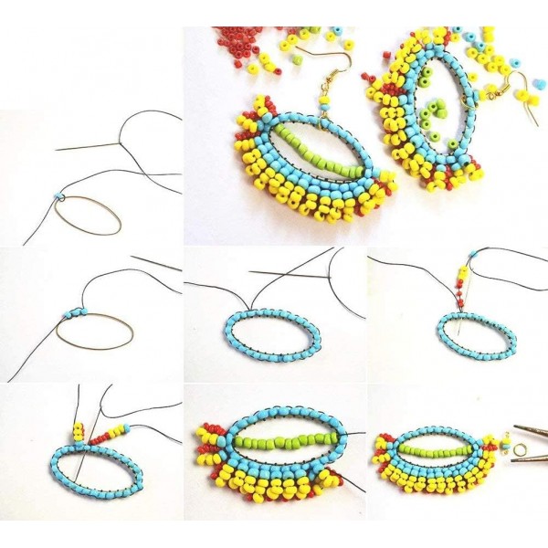 HIQE-FL 14400 조각 3mm 미니 유리 구슬, DIY 팔찌 DIY, 보석 만들기, DIY 구슬 세트, 보석 공예 Fadeless 색상, 생일 선물 (B)