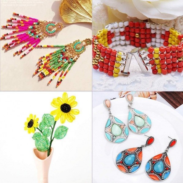 HIQE-FL 14400 조각 3mm 미니 유리 구슬, DIY 팔찌 DIY, 보석 만들기, DIY 구슬 세트, 보석 공예 Fadeless 색상, 생일 선물 (B)