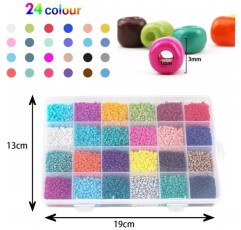 HIQE-FL 14400 조각 3mm 미니 유리 구슬, DIY 팔찌 DIY, 보석 만들기, DIY 구슬 세트, 보석 공예 Fadeless 색상, 생일 선물 (B)