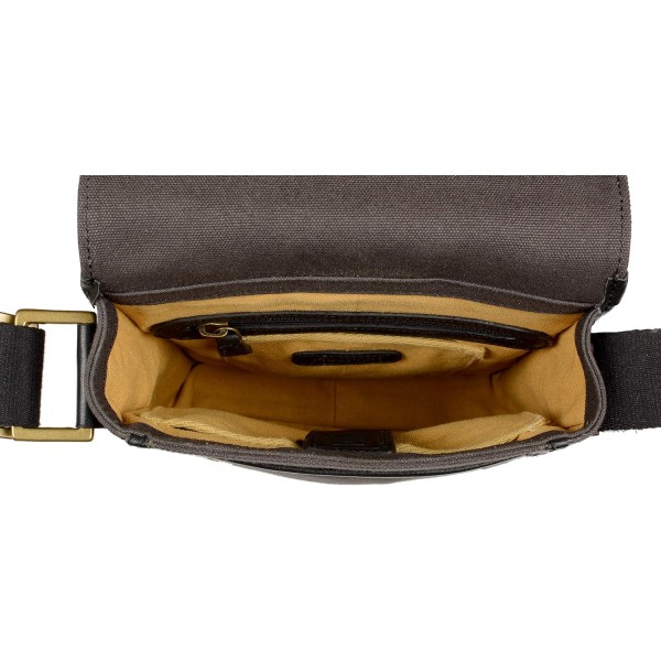 Hidesign Aiden 천연가죽 및 캔버스 미니 크로스바디 남성/여성 메신저 백/여행 가방 / 10.5