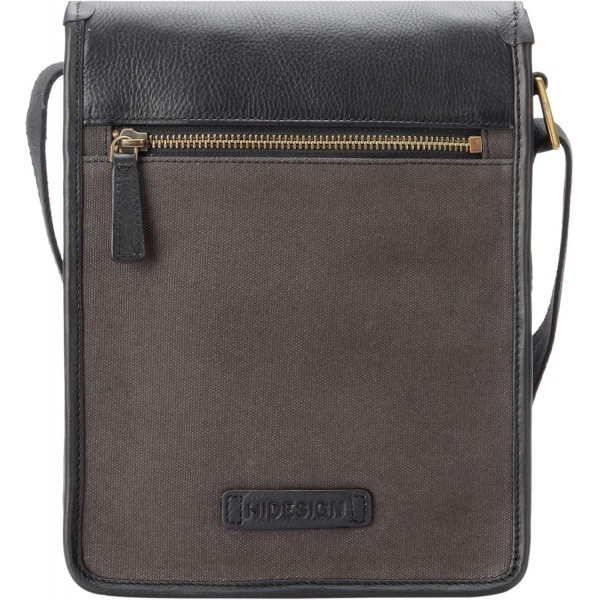 Hidesign Aiden 천연가죽 및 캔버스 미니 크로스바디 남성/여성 메신저 백/여행 가방 / 10.5