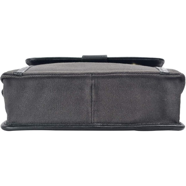 Hidesign Aiden 천연가죽 및 캔버스 미니 크로스바디 남성/여성 메신저 백/여행 가방 / 10.5