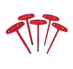 WIHA 33478 절연 T-핸들 육각 미터법 세트(4.0, 5.0, 6.0, 8.0 및 10.0mm, 5피스)