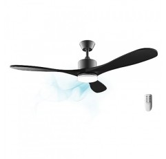 Cecotec EnergySIlence Aero 5200 천장 선풍기 블랙 디자인 40W, 52인치, DC 모터, LED 조명 및 리모컨 포함(목재 마감, Stone Pro)