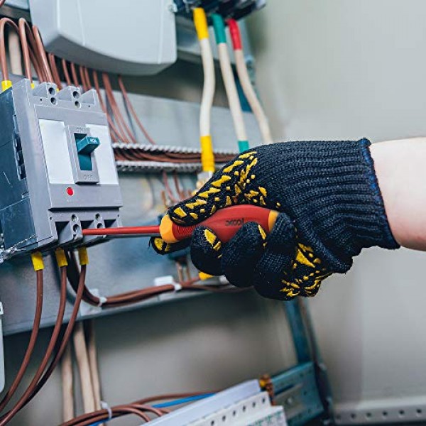 XOOL 1000V 절연 전기기사 스크루드라이버 세트(자석 팁 포함, 슬롯형 및 필립스 비트 미끄럼 방지 그립, 8개)