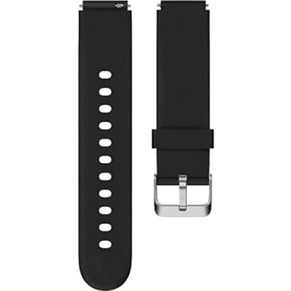 시계 밴드 - 퀵 릴리스 실리콘 시계 스트랩 - 스트랩 크기 버클 선택(스테인리스 스틸 블랙) - 19mm, 20mm, 22mm 시계 스트랩