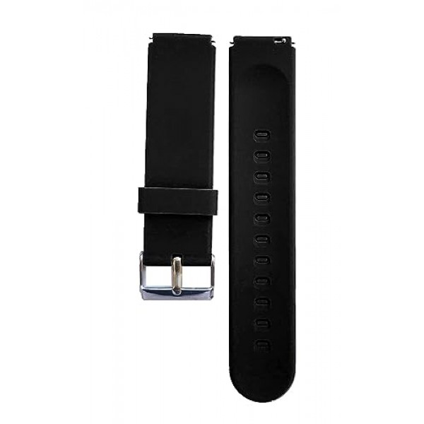 시계 밴드 - 퀵 릴리스 실리콘 시계 스트랩 - 스트랩 크기 버클 선택(스테인리스 스틸 블랙) - 19mm, 20mm, 22mm 시계 스트랩