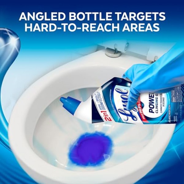 Lysol Power 변기 클리너 젤, 청소 및 소독용, 얼룩 제거용, 24oz ,9 Ct, (포장은 다를 수 있음)