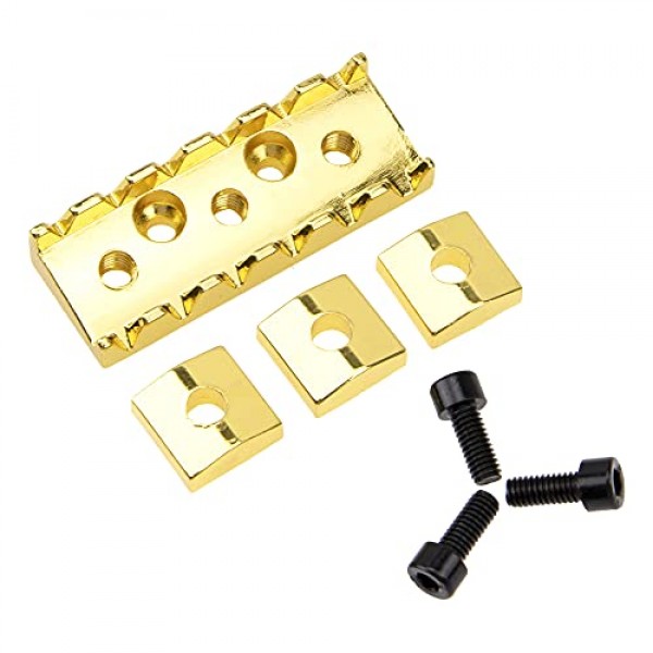 2Pcs Yotones 42mm 금속 기타 현 잠금 너트 플로이드 로즈 스타일 일렉트릭 기타 트레몰로 브리지 잠금 시스템과 호환 가능 (골드)