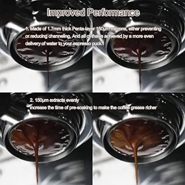 58.5mm 에스프레소 퍽 스크린, Urnseh 재사용 가능 1.7mm 두께 150μm 316 스테인레스 스틸 전문 바리스타 커피 필터 메쉬 플레이트, Portafilter 필터 바구니, 에스프레소 머신 액