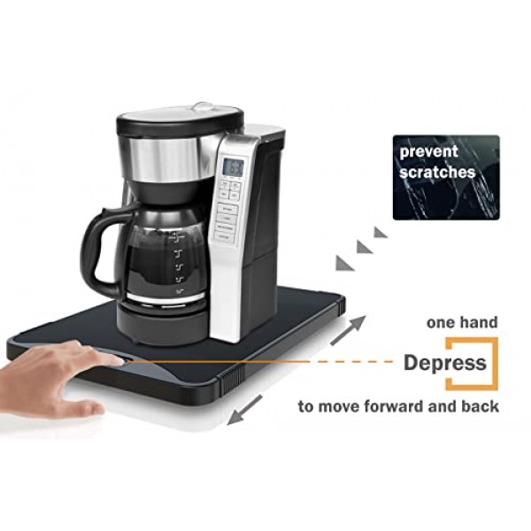 ARGOMAX 가전 롤링 트레이, 커피 메이커 슬라이더, 커피 풀 아웃 트레이, 슬라이딩 커피 메이커 트레이, 앞뒤로 슬라이딩.