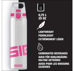 SIGG - Tritan 물병 - Total Clear ONE - 탄산 음료에 적합 - 식기세척기 사용 가능 - 누수 방지 - 깃털처럼 가벼운 - 긁힘 방지 - BPA 프리 - 0.75L Tritan Berry