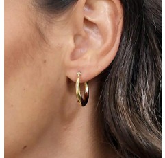 trendor 크리올 귀걸이 333 골드 8 캐럿 20mm 여성용 우아한 귀걸이, 진짜 금으로 만든 마법의 후프 귀걸이, 여성용 영원한 선물 아이디어, 75792, 옐로우 골드